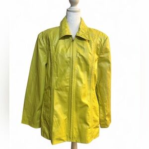 Worthington Vibrant Lime Green Leather Jacket